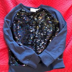 Girls sequin sweatshirt size medium- gorgeous blue